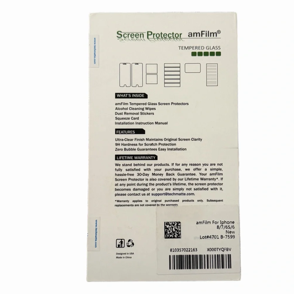 iPhone 8 / 7 / 6 / 6s Screen Protector Glass 2-Pack | Tempered Glass